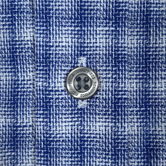 Fish Hippie Rumfront Blue Check Short Sleeve Button Down Shirt XL - Picture 4 of 7